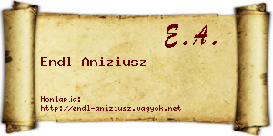 Endl Aniziusz névjegykártya